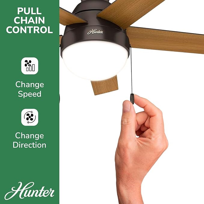 Hunter Anslee, Indoor, Ceiling Fan, with LED Light, 46 inch, Premier Bronze