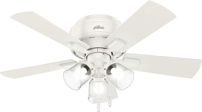 Hunter Crestfield, Indoor, Ceiling Fan, Quiet, 42 inch, Fresh White