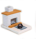 Incienso de Santa Fe - White Country Hearth Puppy with Black Lab Natural Wood Incense Burner, Includes 20 Piñon Incense Bricks - Made in the USA