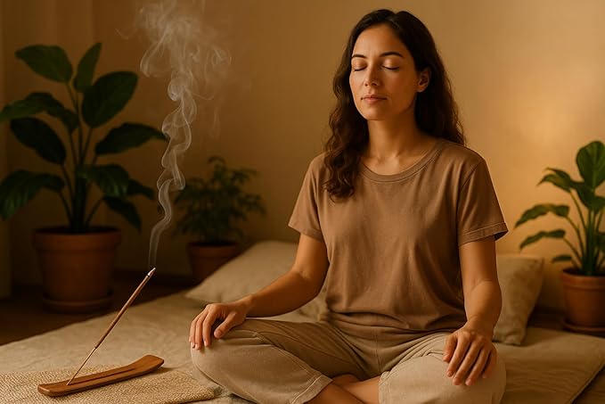 Satya Nag Champa Sandalwood 15grams x 2 Packs Incense Sticks with Seedlink Incense Sticks Holder for Positivity, Meditation, Relaxation, Yoga, Healing