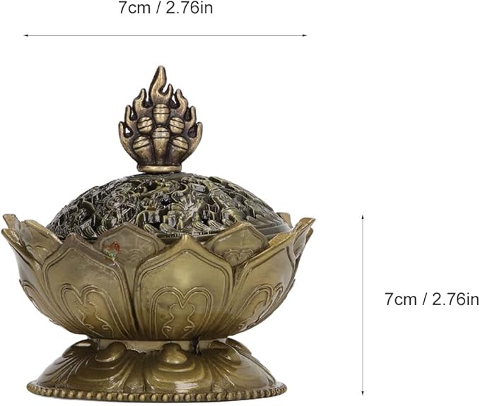 Luqeeg Incense, Lotus Flower Vintage Incense Holder, for Stick and Cone Incense Incense Cover for Incense Sticks, Resin Incense, Cone Incense Ritual Purpose, Decor