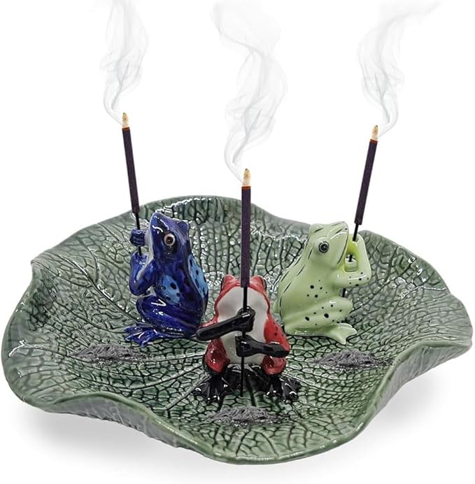Tiny 6¾" Green Lotus Leaf Shaped Tray - Handmade Ceramic Porcelain Decorative Plate Dish Catchall Miniature Container For Jewelry Personal Items Incense Holders Trays Décor Gifts