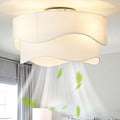 Flush Mount Ceiling Fan with Lights, 20" Low Profile Boho Ceiling Fan with Light Remote Control, Caged with 6 Speeds for Bedroom, Nursery, Living Room