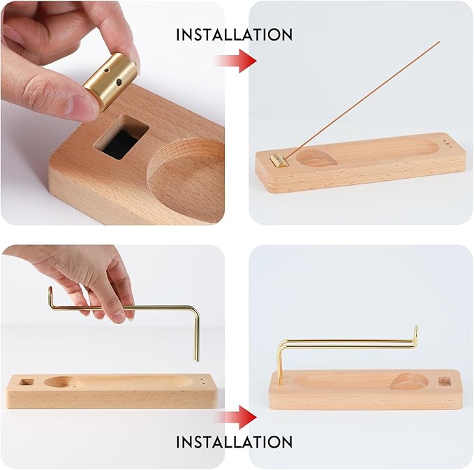 Incense Holder for Burning Palo Santo & Sage Sticks (Standard, Wooden Palo Santo and Sage Burner)