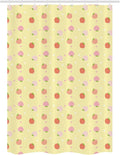 Ambesonne Peach Colors Stall Shower Curtain, Repetitive Fruit with Leaves Blossom in Warm Muted Tones Pattern, Decorative Fabric Set with Hooks for Bathroom, 54" W x 78" L, Pale Yellow Peach Salmon