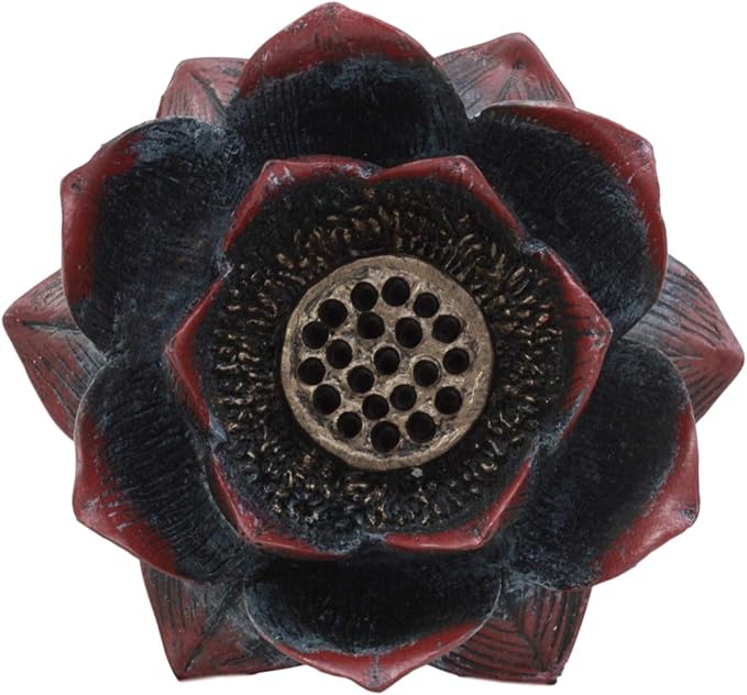 Ebros Buddha Padma Lotus Incense Holder Burner Figurine 4" Diameter Eastern Enlightenment Buddhist Meditation Home Fragrance Decor Accessory Statue