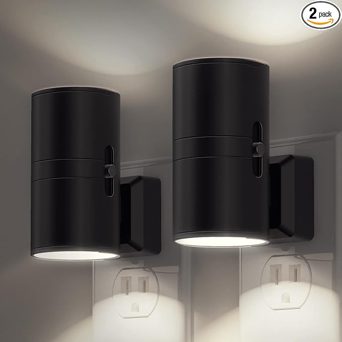 L LOHAS LED Bright Night Light, Night Lights Plug into Wall, Daylight White | Dimmable Nightlight Plug in with Light Sensor, Decorative LED Nightlights for Hallway Bathroom Kitchen, 2 Pack