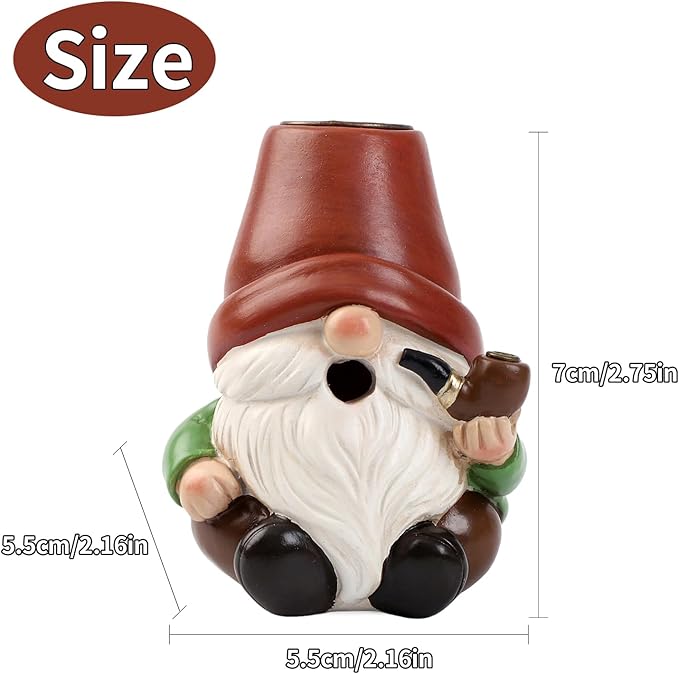 Gnome Incense Holder for Sticks and Incense Cone Holder, Resin Mini Gnomes Figurines Incense Stick Holder, Cute Incense Burner for Yoga Meditation Home Office Decor,Gnome Gifts for Women (Red)