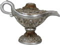Ebros Gift Floral Ornate Aladdin Genie Magical Lamp Shaped Backflow Incense Cone Holder Burner Figurine Altar Arabian Night Middle Eastern Magic Lamps Design Home Aromatherapy Accent Sculpture