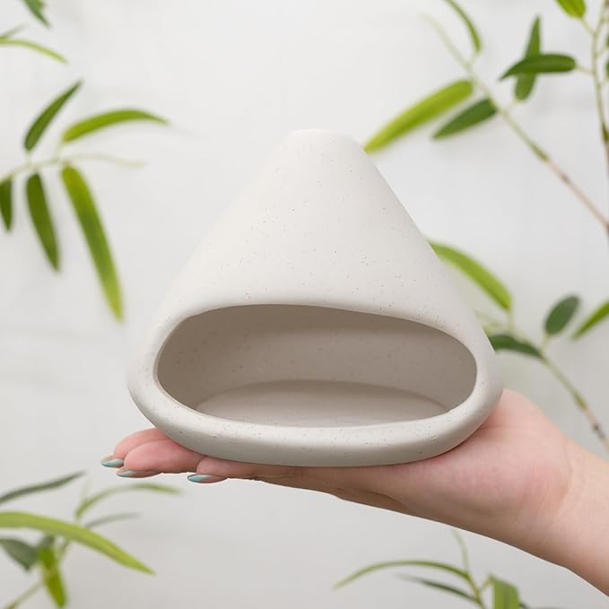 MOUGIGI Palo Santo Burner- Mini Zongzi ceramics chiminea for sage/sticks/sone, ceramics Incense Holder with ash catcher, aromatic meditation gifts for women anxiety relief, ceramic copalera home decor