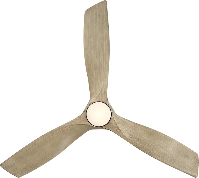 Modern Forms Zephyr 3 Blade 62 in. Indoor and Outdoor Smart Downrod Ceiling Fan with Remote Control - Integrated LED Selectable 4CCT 2700K-3000K-4000K-5000K - Bronze/White Oak