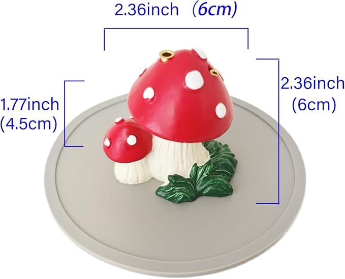 Mushroom Incense Holder for Sticks, Cute Mushroom Incense Burner Dual Sizes Holes for Sticks, Statue Christmas Home Decorations, Unique Gift for Women Men