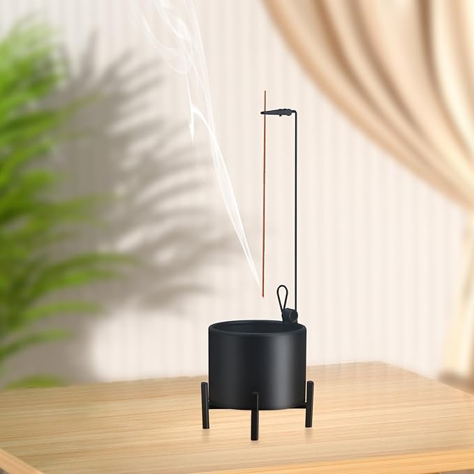 2 Pack Incense Burner, Anti-Ash Flying Metal Incense Holder，Incense Holder for Sticks，with Iron Catcher and Stabilizing Base Four-Legged Base,Perfect for Meditation Yoga, Home Decor