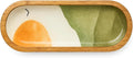 TOSQP27 Handmade Wooden Incense Holder for Sticks – Orange Resin Art Tray | Handcrafted Ash Catcher for Meditation, Yoga & Home Fragrance | Decorative Wooden Incense Burner Gift for Adults