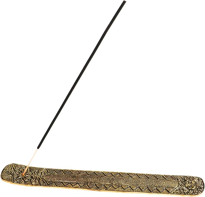 Hosley Sleek Metal Incense Stick Holder 9.5 Inches Long, Ash Catcher Design with Luxurious Gold Finish for Stylish Home Decor and Aromatherapy