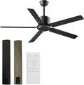 Obabala Outdoor Ceiling Fan No Light, 42 Inch Black Modern Ceiling Fan Without Light, Dual Finish 5 Blades,6 Speed, Reversible Quiet DC Motor for Patios, Garage, Bedroom, Porch