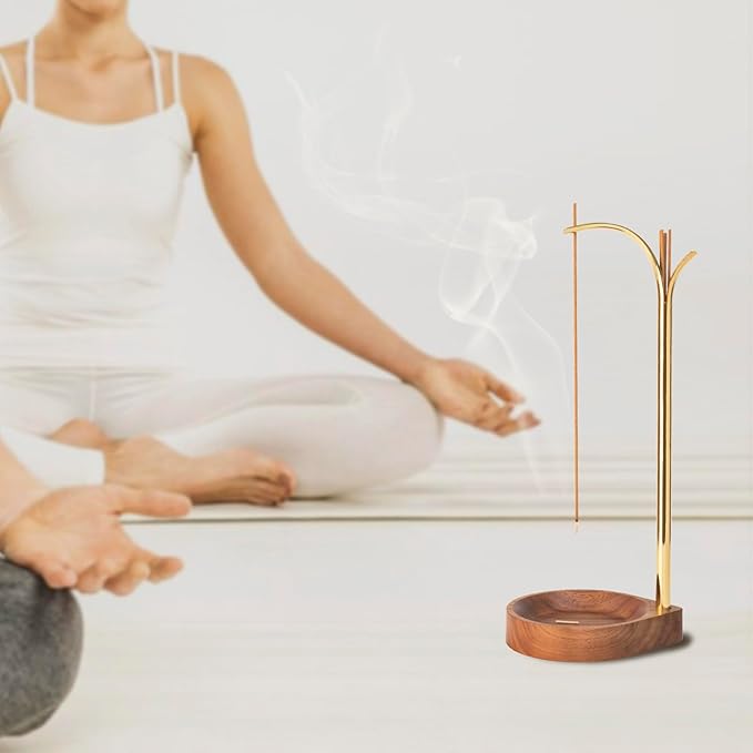 Incense Holder + Storage,Brass Incense Holder for Sticks with Storage, Incense Burner for Meditation Yoga Spa Room Decor