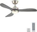 VONLUCE Wood Ceiling Fan with Lights, 42 Inch Ceiling Fan and Remote, 6-Speeds Quiet Reversible DC Motor, 3CCT, 3 Blades Outdoor Ceiling Fan for Patios Farmhouse, Nickel
