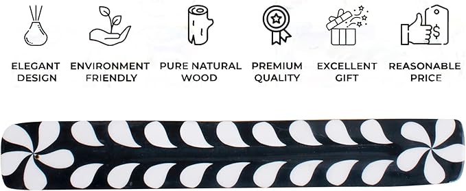Aakriti Premium Wooden Handmade Incense Holder Incense Burner Aromatherapy Ornament Home Decor Meditation Yoga (White Petal)