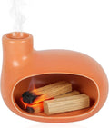 Palo Santo Holder, Modern Chimney Ceramic Incense Burner with Ash Catcher for Yoga, Meditation, Home Fragrance & Cleansing, Burning Palo Santo Sticks, Cone Incense, Resin, Sage, Ideal Gifts for Mom