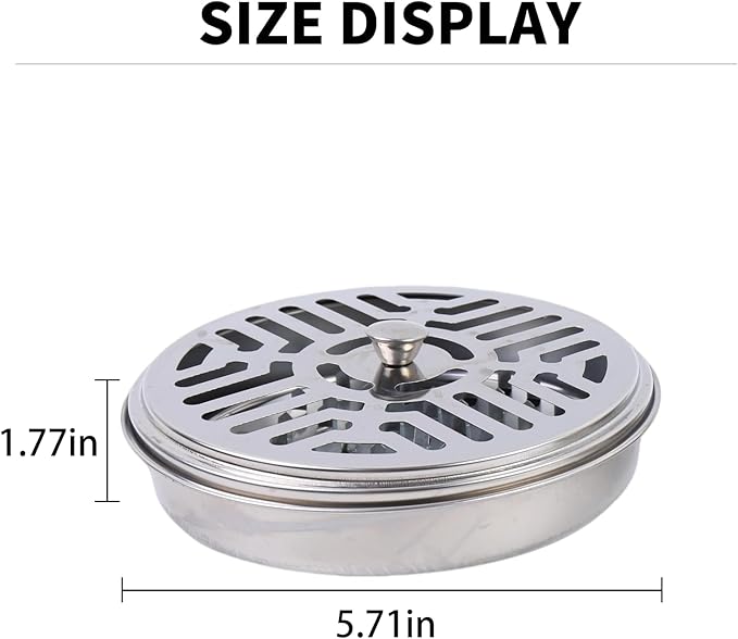5.71''*1.77''/14.5cm*4.5cm Portable Mosquito citronella Coil Holder, Durable Stainless Steel Incense Burner Metal for Indoor and Outdoor Use, Home, Camping(8pcs)