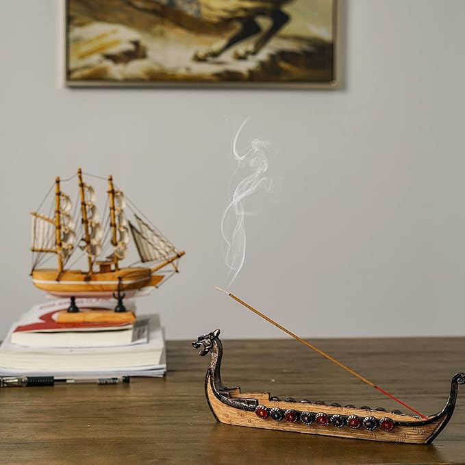 Retro Dragon Incense Holder Incense Burners Dragon Boat Incense Stick Holder Hand Carved Carving Censer Ornaments Cool Room Decor Awesome Gift