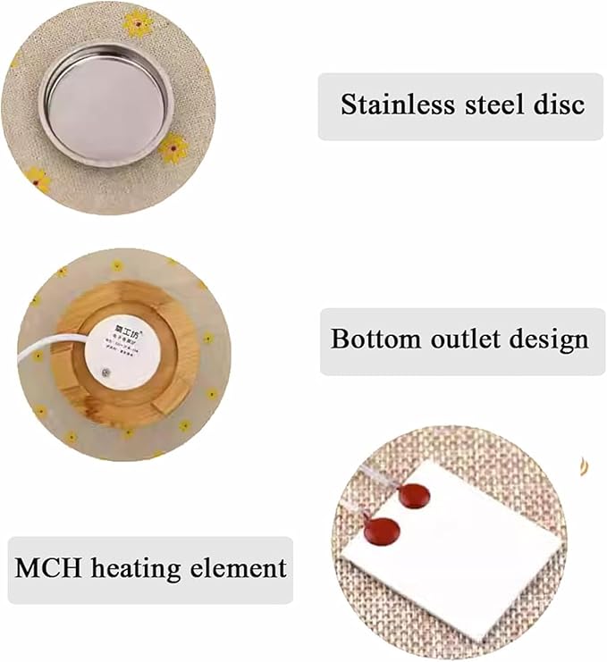 Electric Resin Burner with Timer, Ceramic Electric Incense Burner, Burner Censer 110V for Home Porch, Patio, Garden, Office, Yoga, Living Room, Meditation Room (Black)