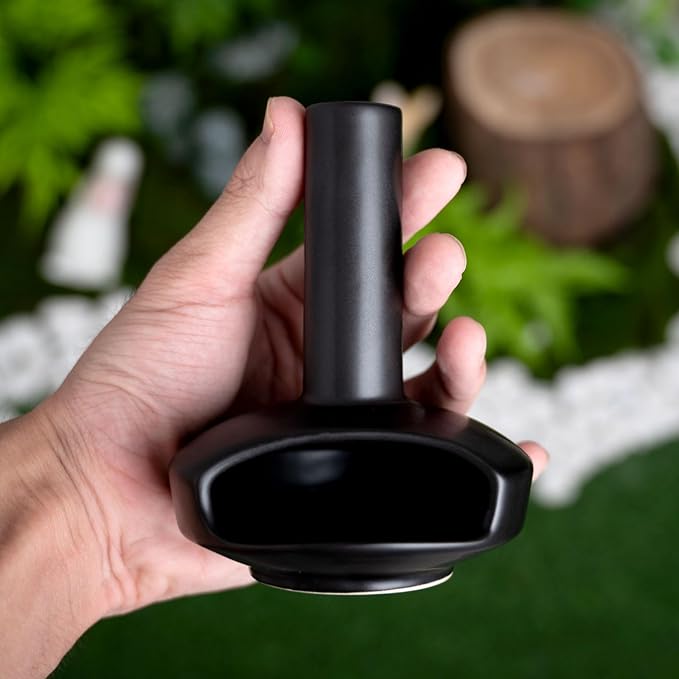Tnstbiee Cute Modern Palo Santo Holder, Handcrafted Mid-Century Ceramic Burner for Stick and Incense Cone, Decorative holder with Chimney Design for Yoga & Meditation Spaces, Ideal Gift for Home Decor