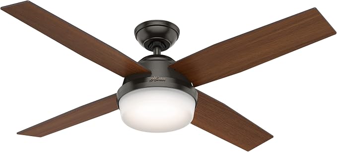 Hunter Dempsey, Outdoor or Indoor, Ceiling Fan, 52 inch, Matte Black
