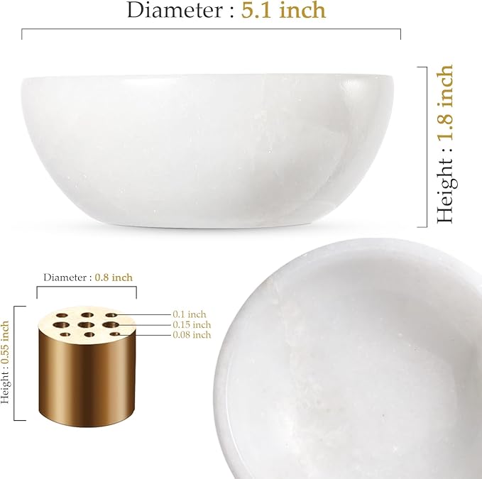 Koville African Natural Marble Incense Holder, 5inch Incense Holders for Sticks, Sturdy Incense Burner Ideal for Meditation and Relaxing, Easy to Clean(Namib Fantasy)