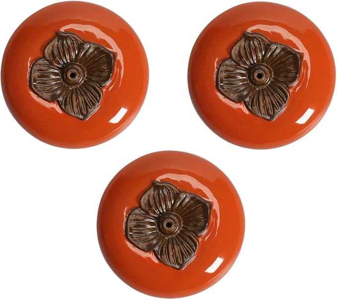 Incense Holder Orange Persimmon Tray for Incense Stick Set for Office Yoga and Livingroom Decorate Home 3Pc (3)