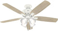 Hunter Amberlin, Indoor, Ceiling Fan, with LED Lights, 52 inch, Fresh White
