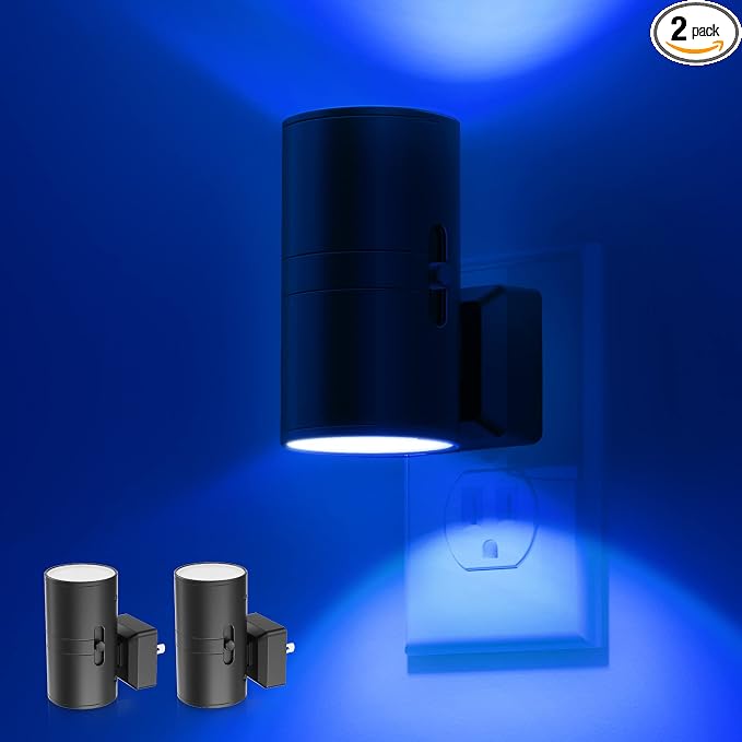L LOHAS LED Calm Blue Night Light, Night Lights Plug into Wall, Dimmable | Nightlight with Light Sensor, LED Nightlights for Bluey Home Decor, Party, Holiday, Bathroom Bedroom Hallway Kitchen, 2 Pack