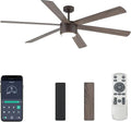 SHOWDI Brown Ceiling Fans with Lights and Remote, Quick Installation, 72 in | 2 Blade Color, Metal Material, App Remote Control, Timer, Reversible, 3CCT, Dimmable for Bedroom, Living room, Indoor