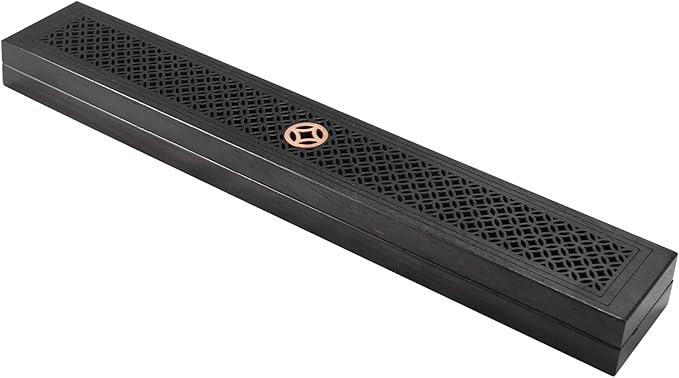 1Pcs Black Wooden Incense Holder Incense Coffin Burner Wood Incense Burner Box Aromatherapy Censer for Home Office B