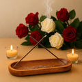 Pure Source India Natural Wood Incense Holder and Ash Catcher (11 X 4 Inch)