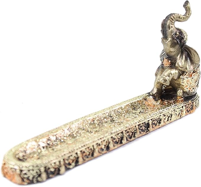 Elephant Incense Burner Holder Lucky Figurine Home Decor Gift (6)