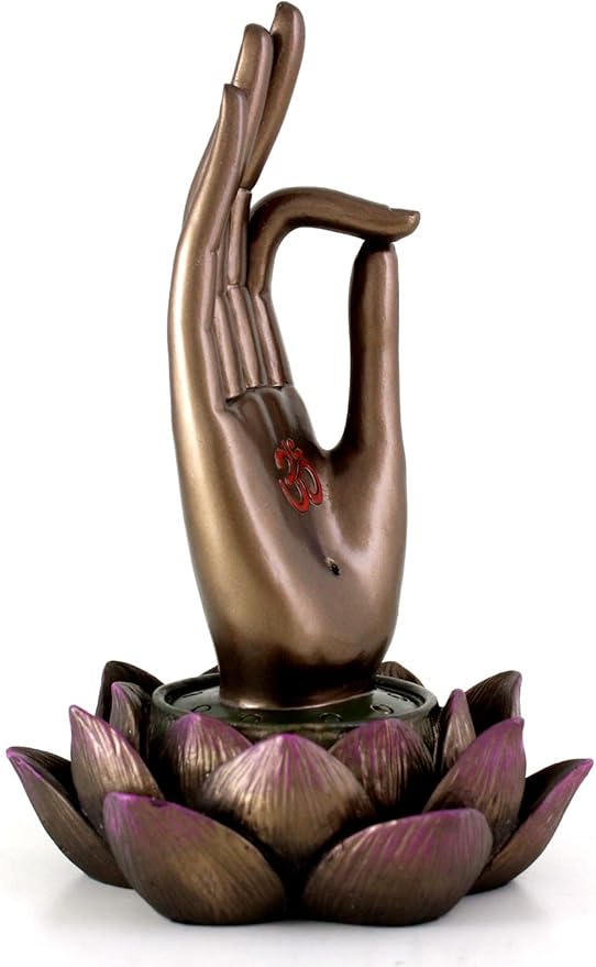 Top Collection Buddha Hand and Lotus Flower Vitarka Mudra Incense Holder Incense Burner