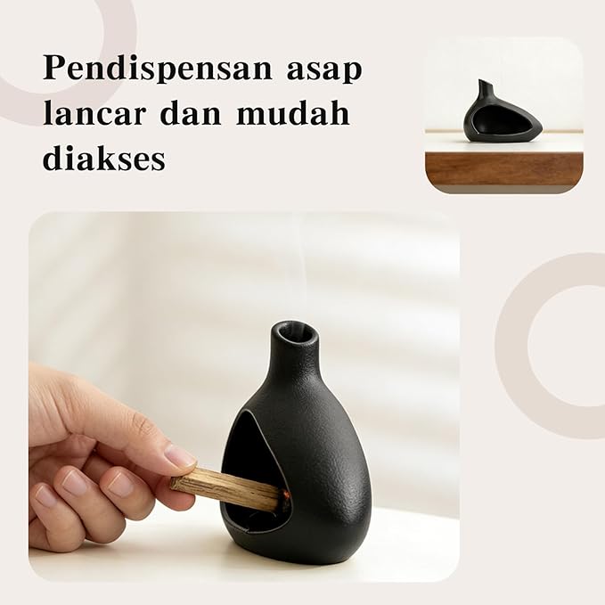 Ceramic Incense Holder,Handmade Incense Burner for Palo Santo, Incense Sticks Cones,Elegant Decorative Ceramic Burner for Home Bedroom Living Room Meditation Yoga