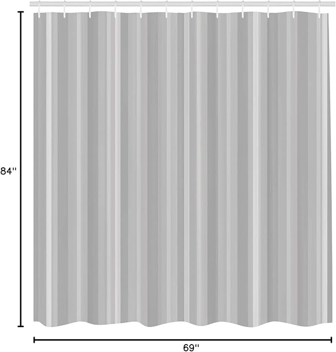 Ambesonne Stripes Shower Curtain, Abstract Ocean Inspired Palette Lines Geometrical Image Illustration, Cloth Fabric Bathroom Decor Set with Hooks, 84" Long Extra, Pale Purpleblue