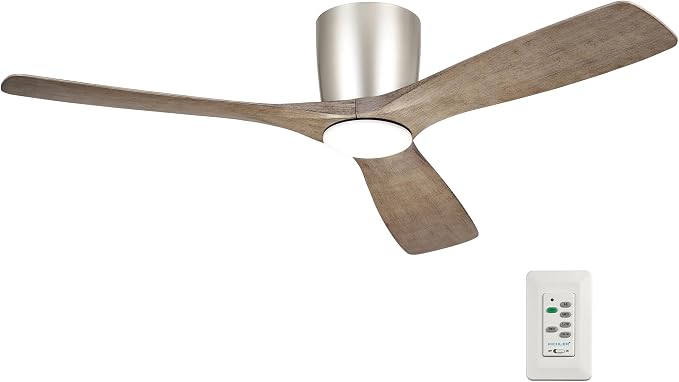 Kichler Volos 54 in Modern Ceiling Fan with LED Light, Brushed Nickel Indoor Fan with Wall Control and Frosted White Lens for Bedroom and Living Room, 300154NI