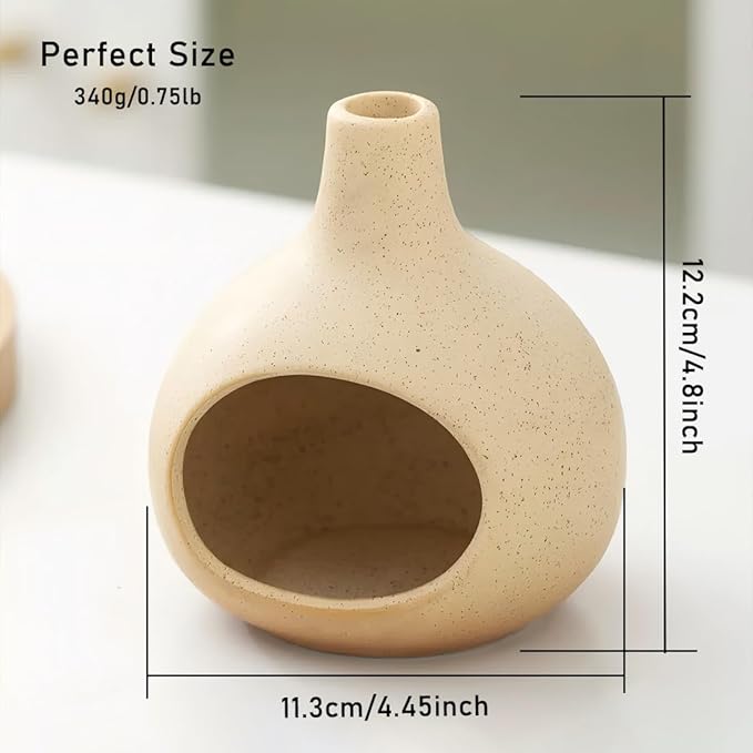 Ceramic Incense Holder, Mini Palo Santo Burner Chimney for Sticks, Cone Incense and Sage Smudging, Handmade Cone Incense Holder Burner for Yoga, Meditation, and Energy Cleansing (Milky White 01)