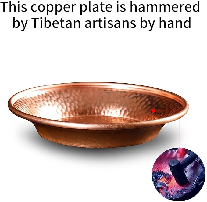 Copper Incense Burner Holder Set - Hammered Copper Bowl Ash Catcher for Altar Use, Jewelry Dish,Rituals, Incense, Smudging, and Decoration