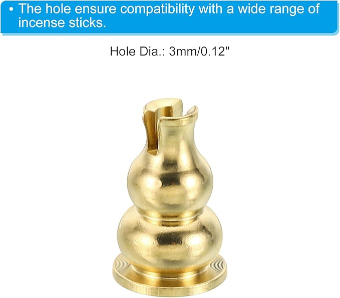 PATIKIL Coil Incense Holder, 4 Pack Brass Incense Burner Stick Holder Incense Stand Base Gourd Type for Yoga Spa Room Home Office, 0.6" Dia. 0.9" Tall