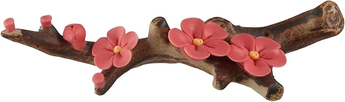 Handmade Ceramic Peach Blossom Incense Holder, Incense Stick Holder, Ceramic Incense Burner Flower Incense Burner Stick Holder, Ceramic Incense Burners for Sticks Incese Ash Tray