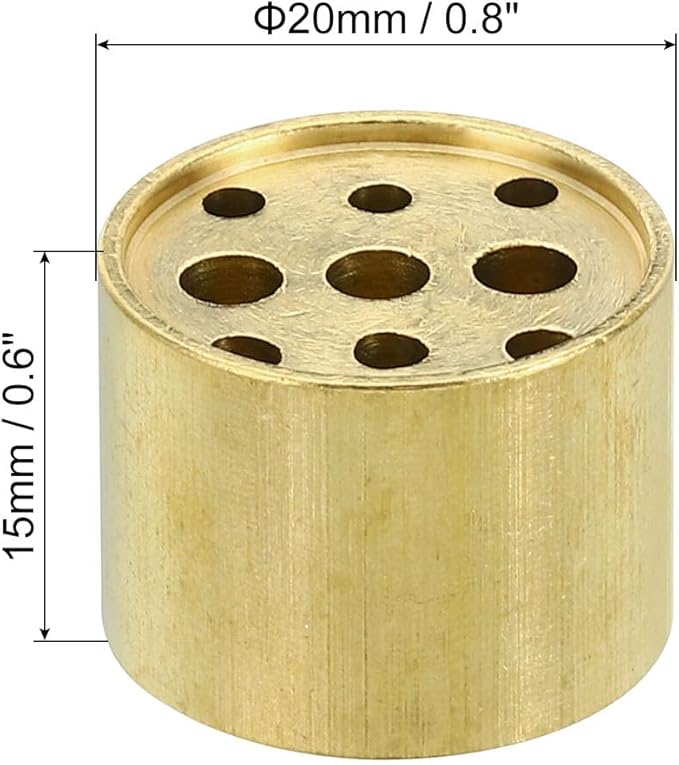 PATIKIL Incense Holder, 2 Pack Brass Incense Cone Burner Stick Holder with 9 Holes Incense Stand Base for Yoga Spa Room Home Office, 0.8" Dia. 0.6" Tall