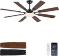 Ceiling Fan With Light & Remote Indoor/Outdoor Use 60 Inch Brown | Reversible DC Motor,3CCT, Dimmable, Timer, Noiseless,Ceiling Fan for Bedroom Living Room