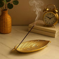 Pure Source India Aluminum Agarbatti Stand (10 x 3.25 x 2 inch, Gold)