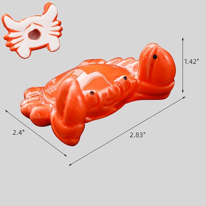 Cute Crab Incense Holder, Ocean Animal Ceramic Incense Burner for Sticks, Yoga Meditation Home Office Desktop Decor, Unique Coastal Ornament