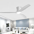 Sofucor 52 Inch Low Profile Ceiling Fan with Lights and Remote | Outdoor Modern Flush Mount, 6-Speed 3-CCT with Timer, 3 Wood Blades, For Bedroom Living Room Patios